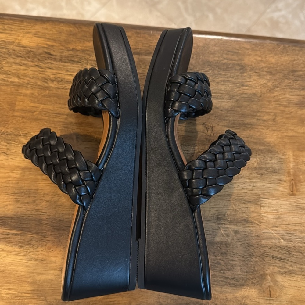 White Mt. Black Wedge Sandals - Picture 5 of 7
